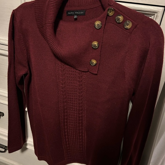 Napa Valley Women's Maroon Cowl Neck Sweater - Picture 1 of 3